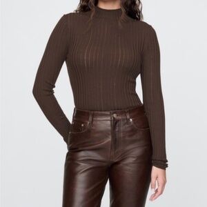 Cult Gaia brown sheer light wool XL BRAND NEW sweater